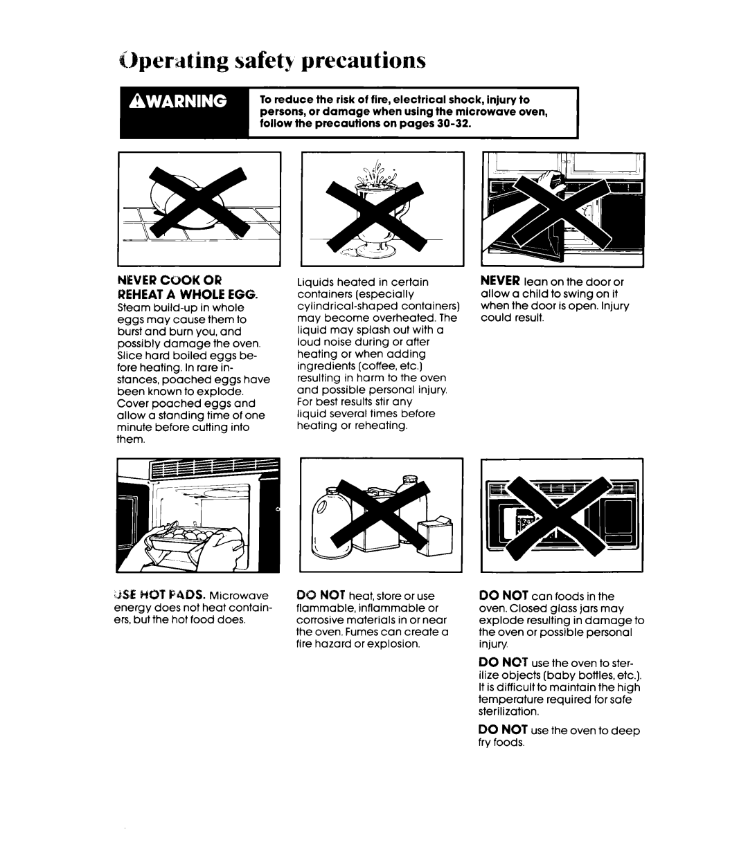 Whirlpool MH6700XW, MH6701XW manual 3perrting safety precautions 