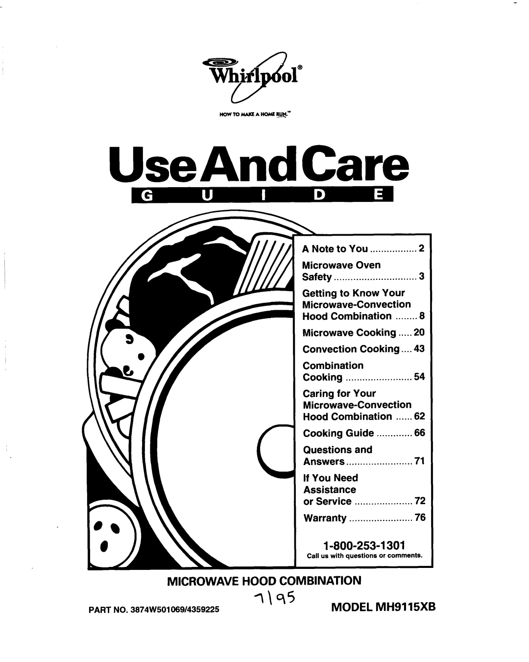 Whirlpool MH9115XB warranty UseAndCare 