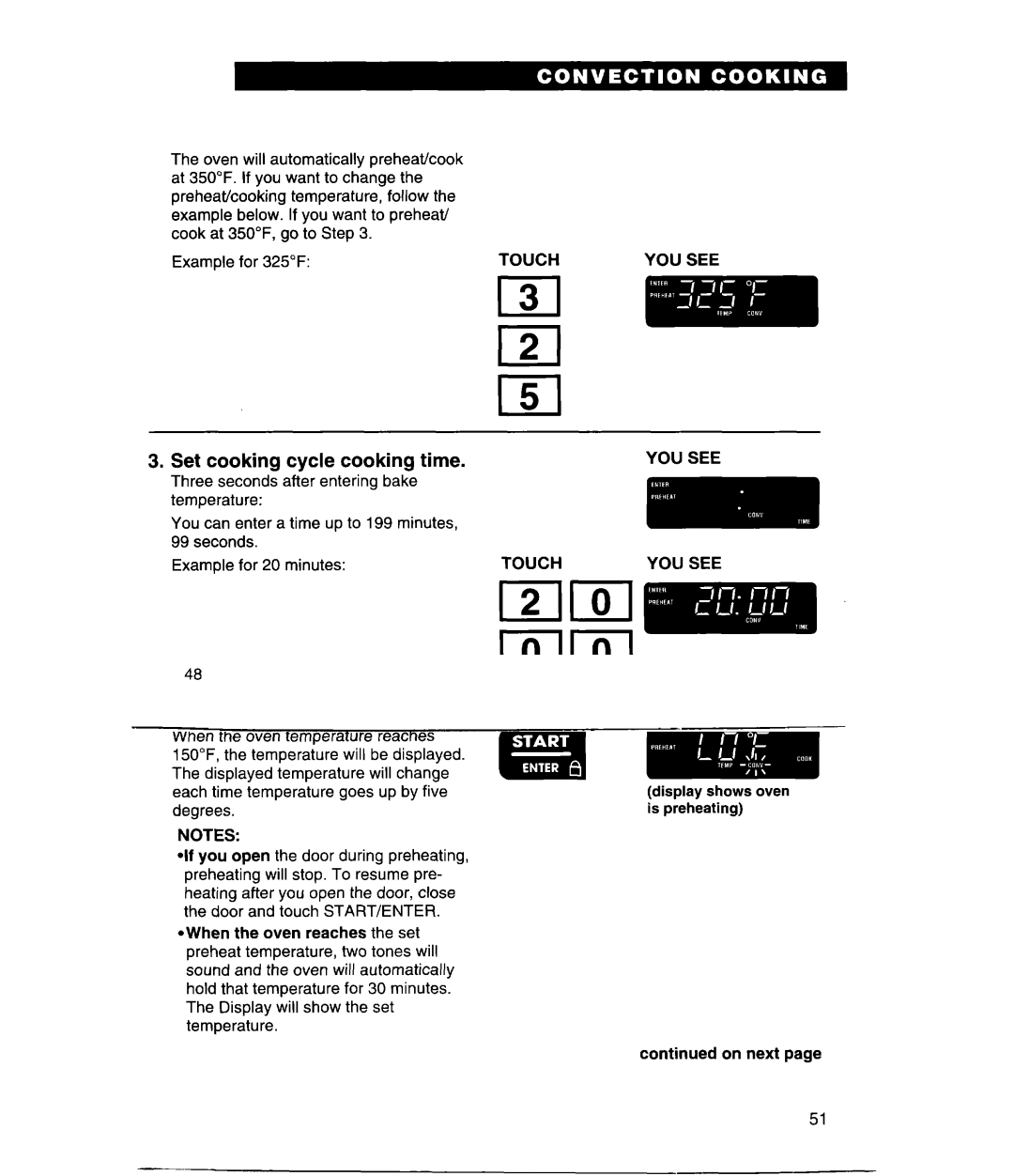 Whirlpool GH9115XE, MH9115XE warranty Set cooking cycle cooking time, Touch YOU 