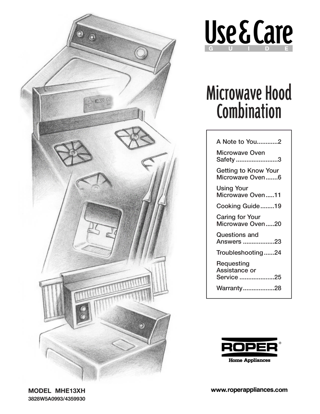 Whirlpool MHE13XH warranty Microwave Hood 