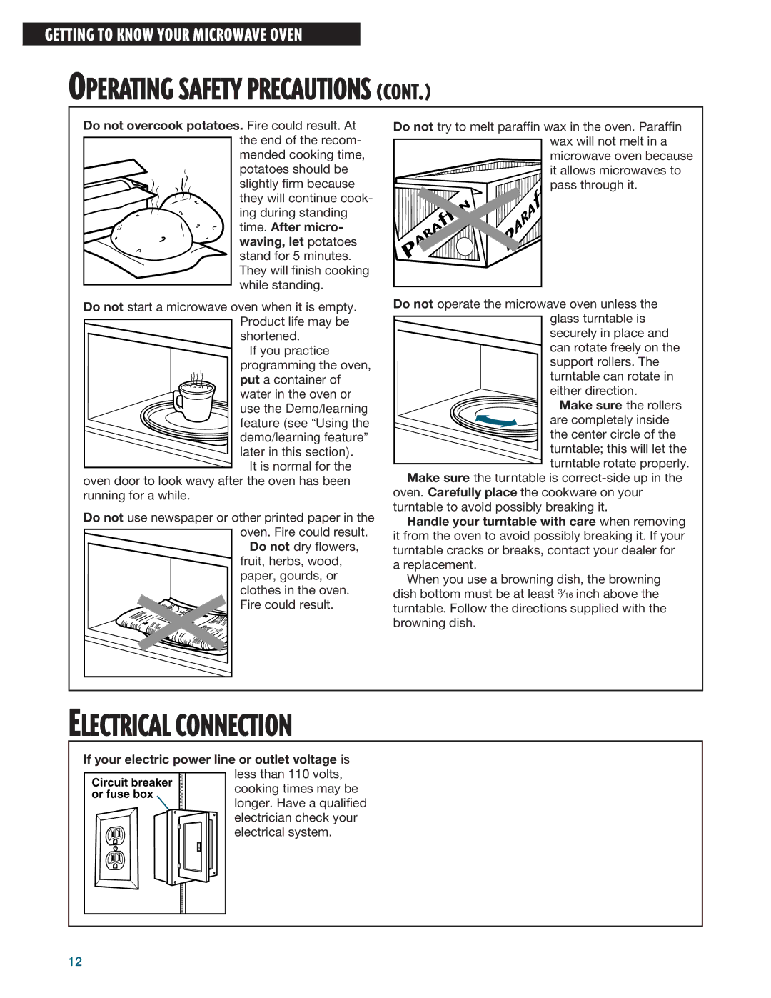 Whirlpool MHE14RF installation instructions Electrical Connection, If your electric power line or outlet voltage is 