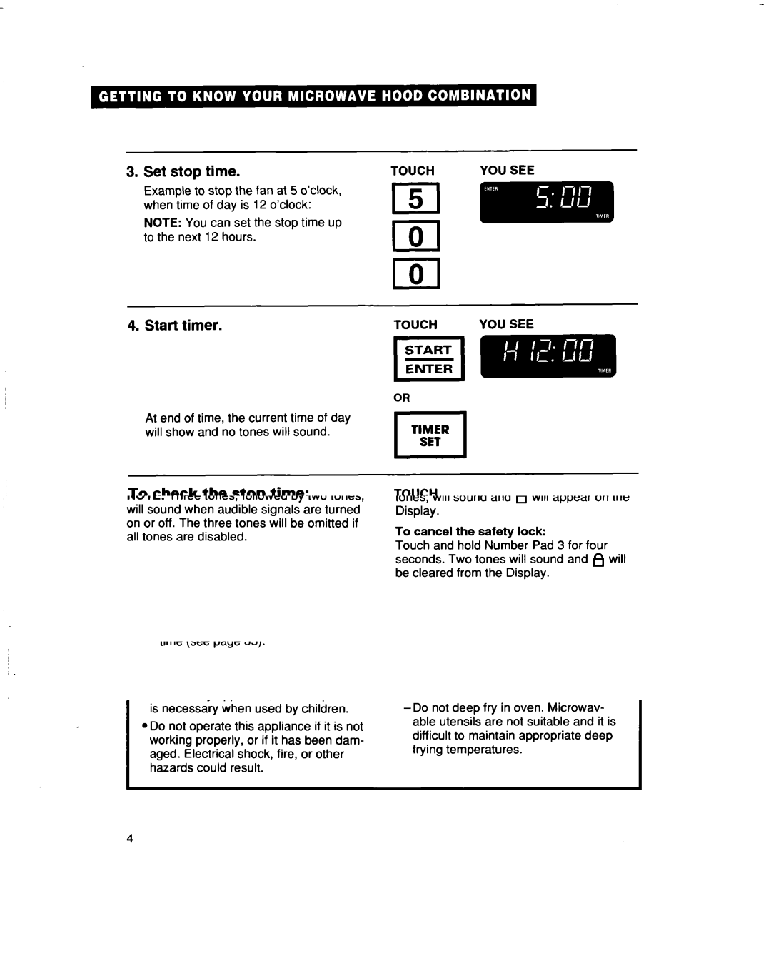 Whirlpool MHEI IRD warranty Using the cooktop/countertop light 