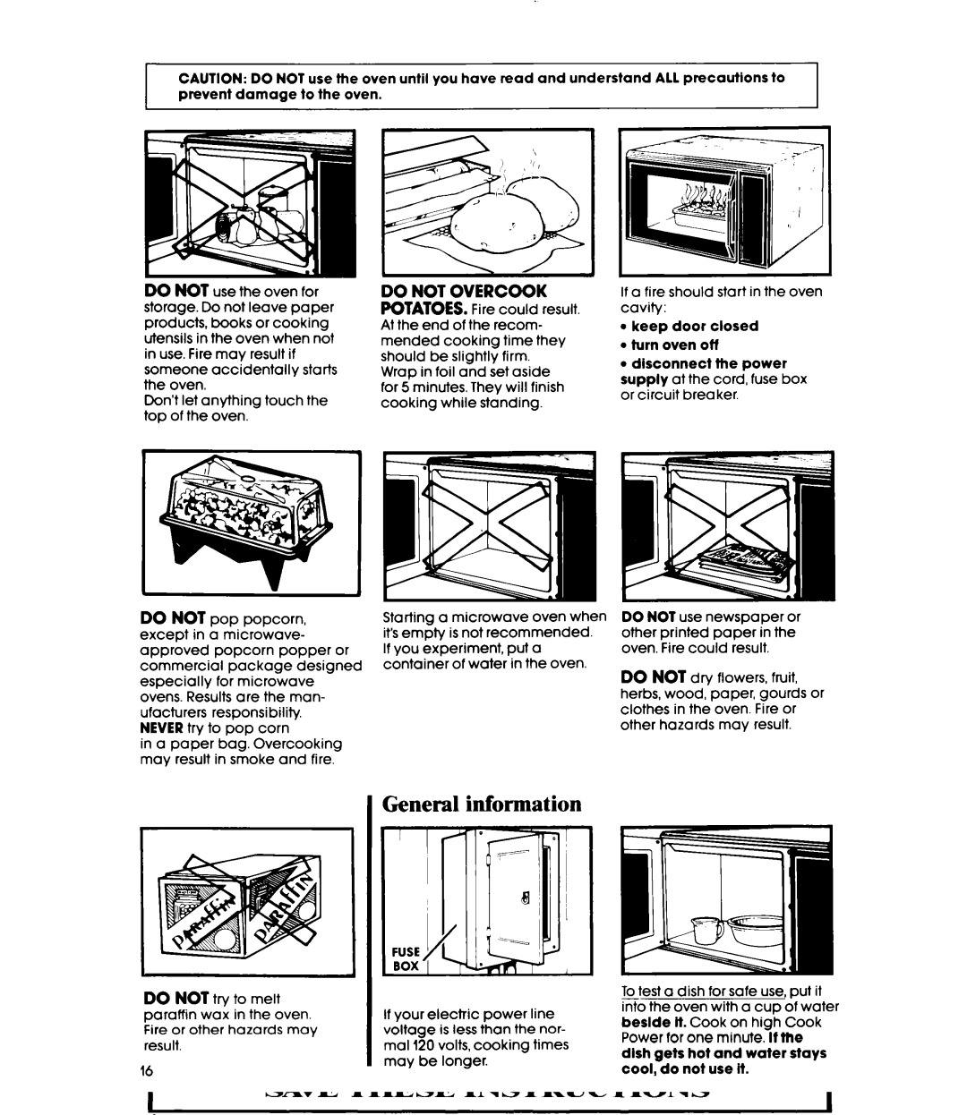 Whirlpool Microwace Oven manual General information, Disconnect the power 