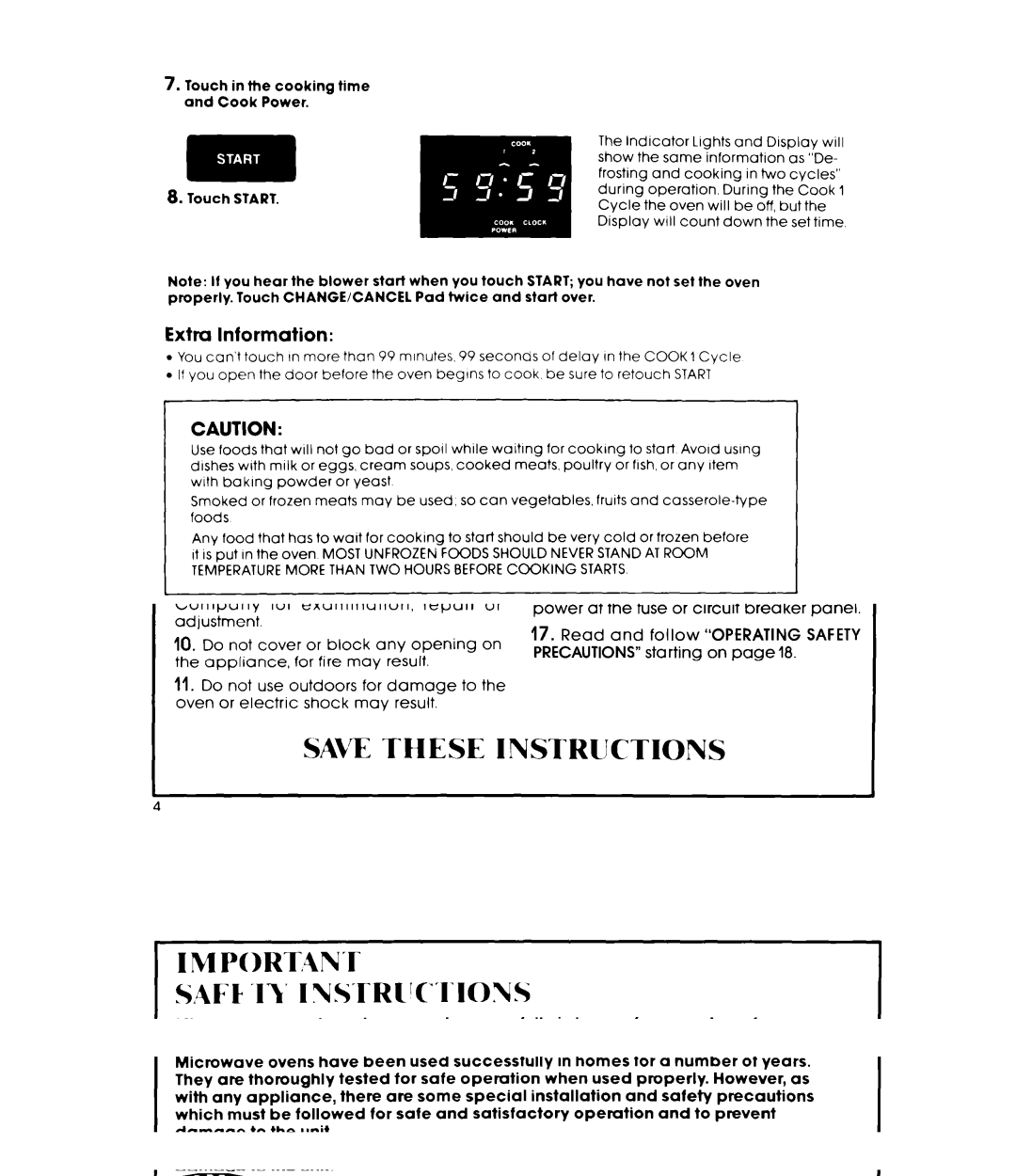 Whirlpool 252, Microwave Oven, MW3500XP Cancelling instructions, Programming tone, Other operating hints, Extra Information 