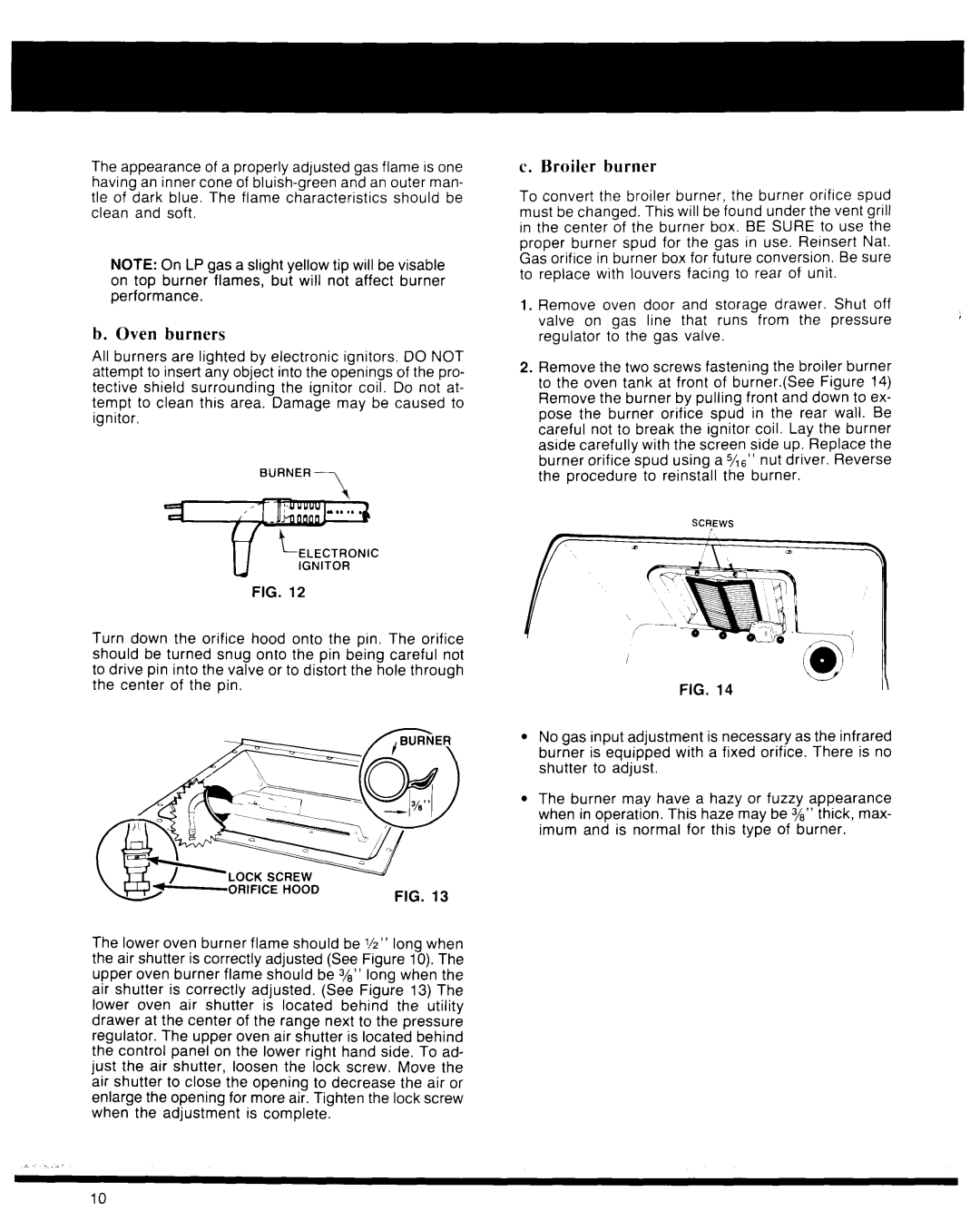 Whirlpool Microwave Oven manual b. Oven burners, c. Broiler burner 