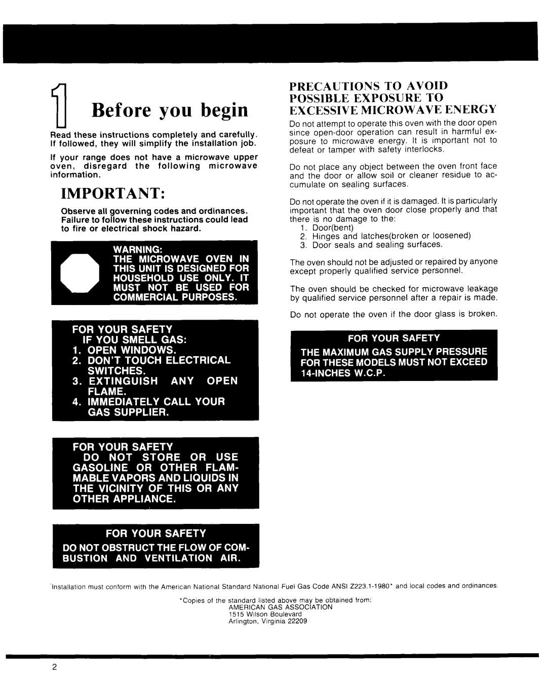 Whirlpool Microwave Oven manual Before you begin, Precautions To Avoid, Possible Exposure To Excessive Microwave Energy 