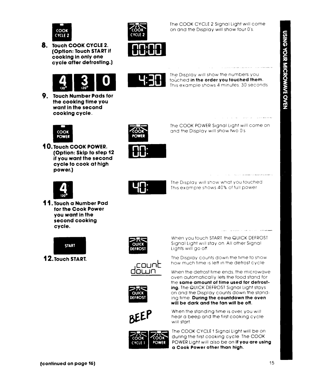 Whirlpool MIcrowave Ovens manual Count down 