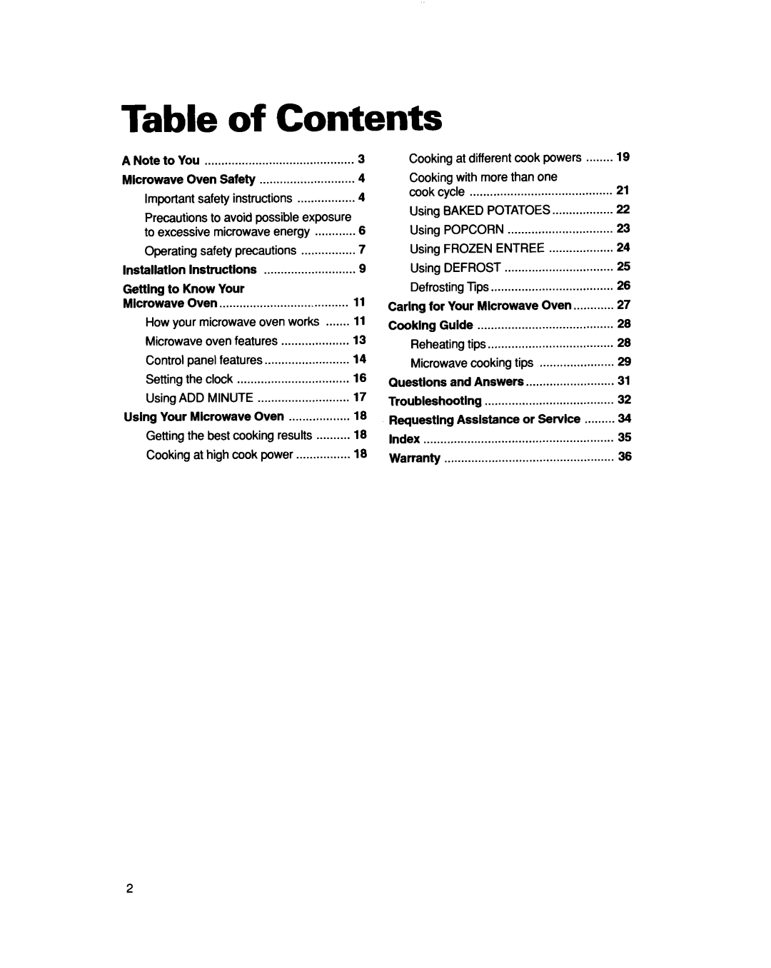 Whirlpool Ml7078XD, MT7076XD installation instructions Contents 