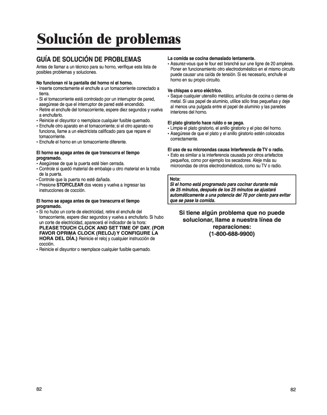 Whirlpool MMV4205BA important safety instructions Solución de problemas, Guía De Solución De Problemas 