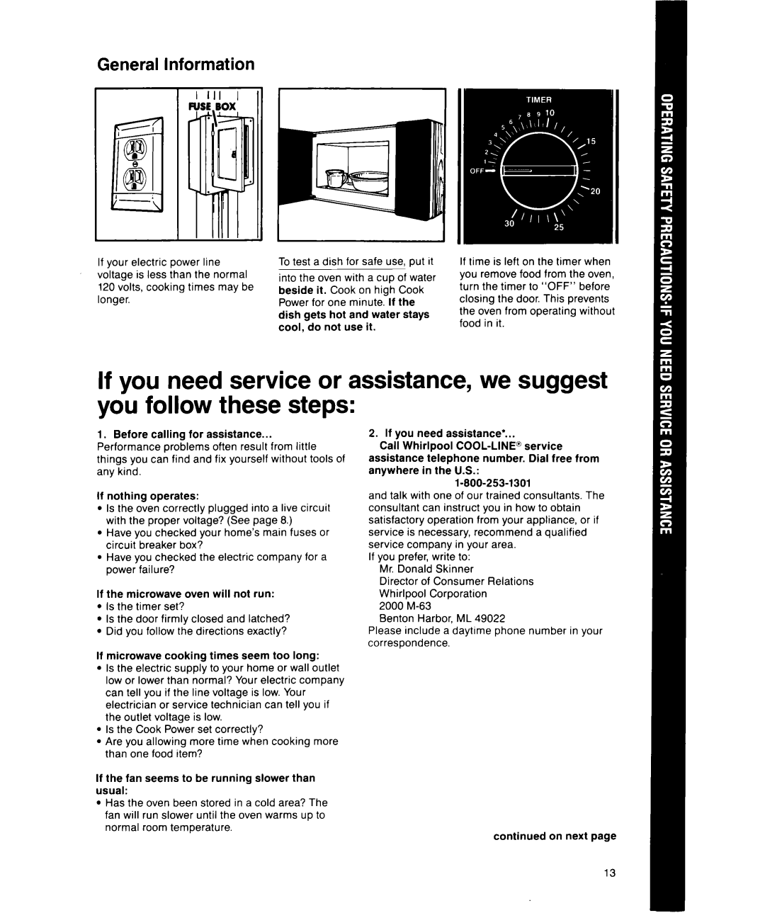 Whirlpool MS1600XW manual General Information, Breaker box? Have You Checked Electric Company for a 