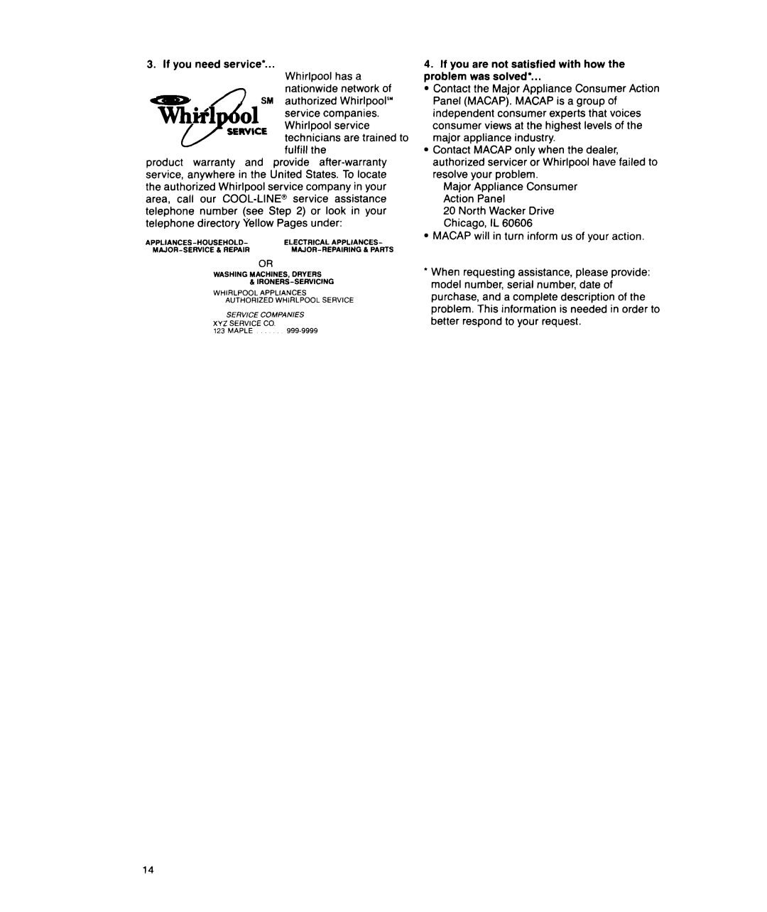 Whirlpool MS1600XW Whirlpool, With How Problem, Solved’, Network, Major, Panel Macap, Is a group Service, Consumer, North 