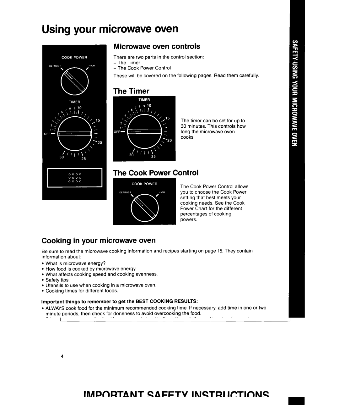 Whirlpool MS1600XW manual Using your microwave oven, Microwave oven controls 