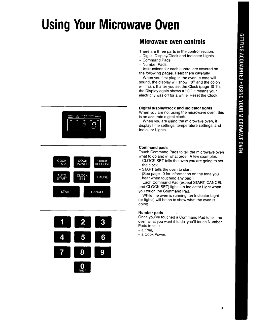 Whirlpool MS1451XWI, MS1650XW manual Using Your Microwave Oven, Microwaveoven controls 