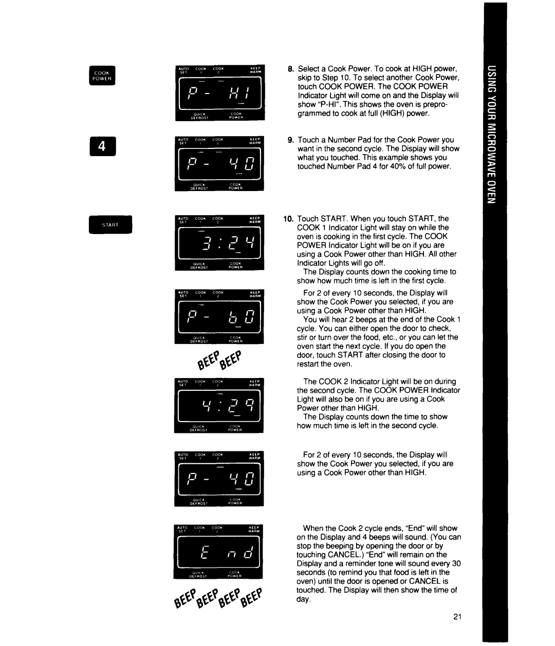 Whirlpool MS2101XW, MS2100XW manual 