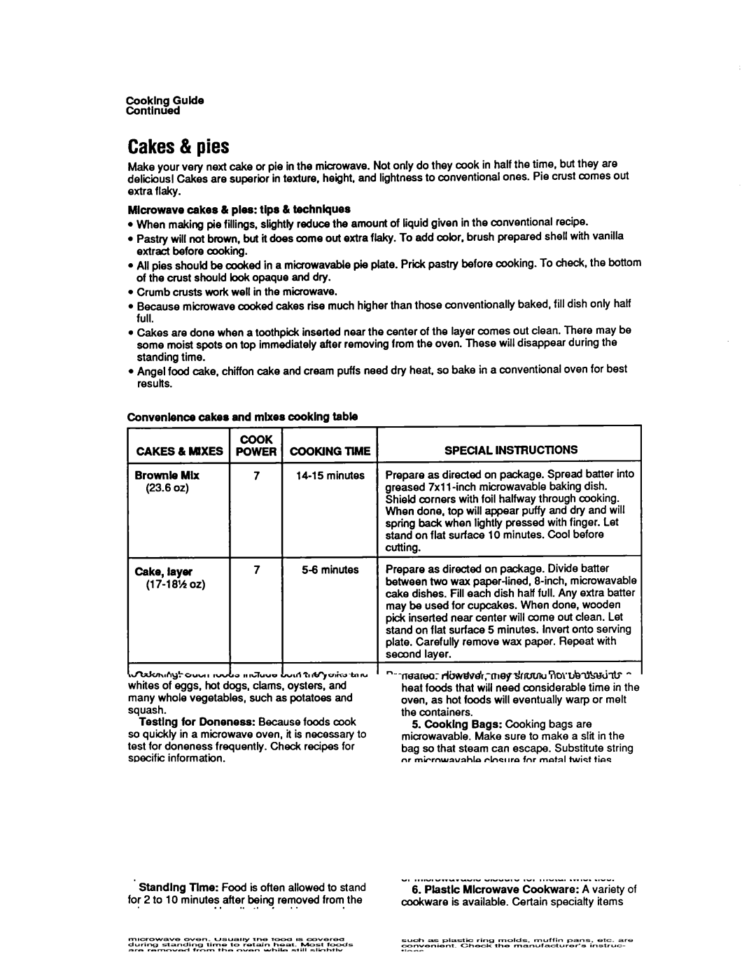 Whirlpool MS3080XY user manual Cakes& pies, Cakes 81WXES, Mix 