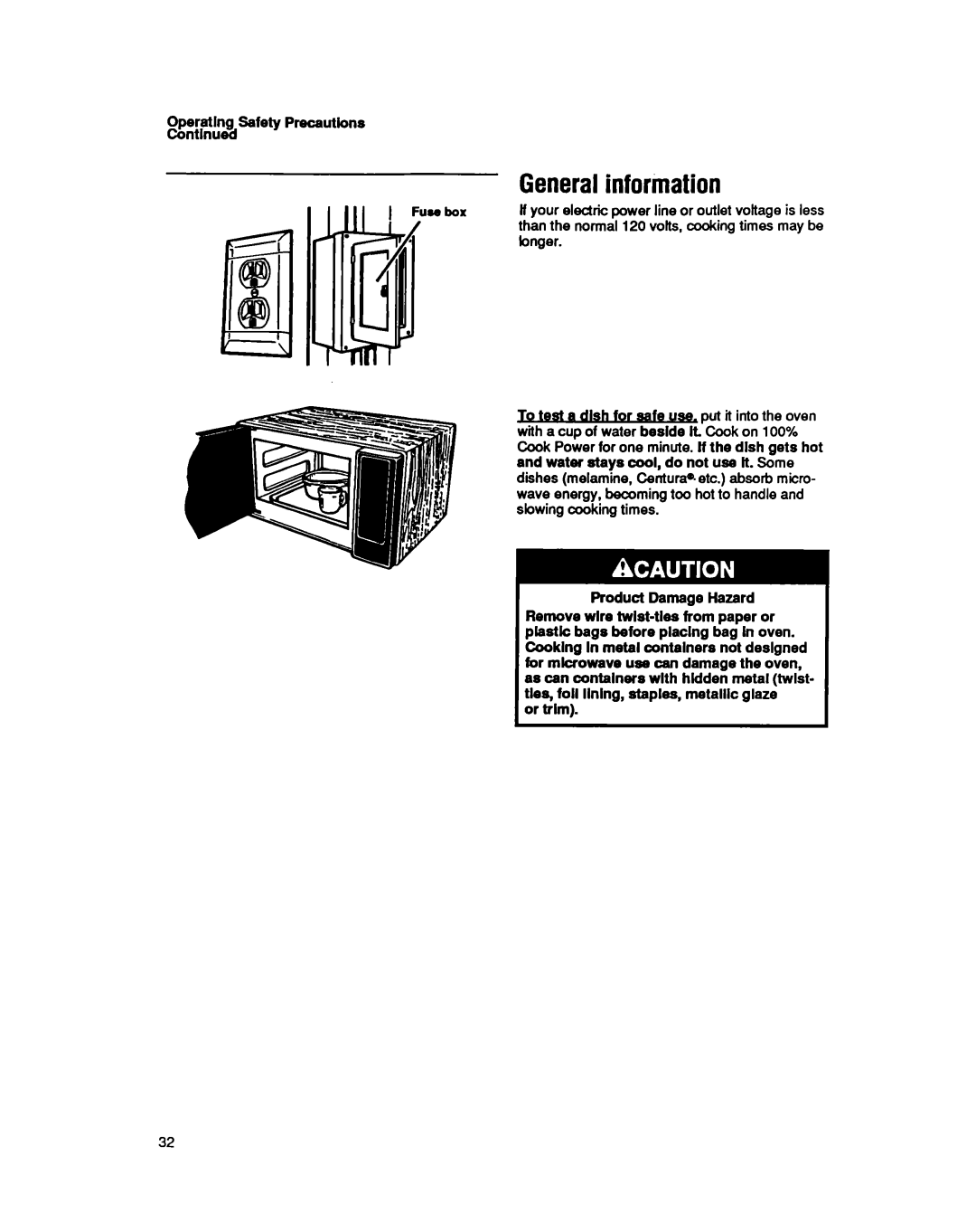Whirlpool MS3080XY user manual Generalinformation 