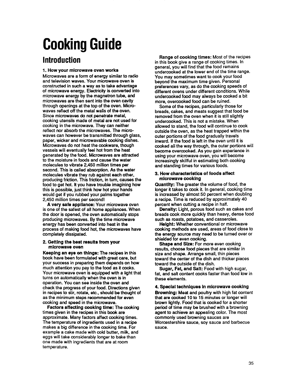Whirlpool MS3080XY user manual CookingGuide, Introduction 
