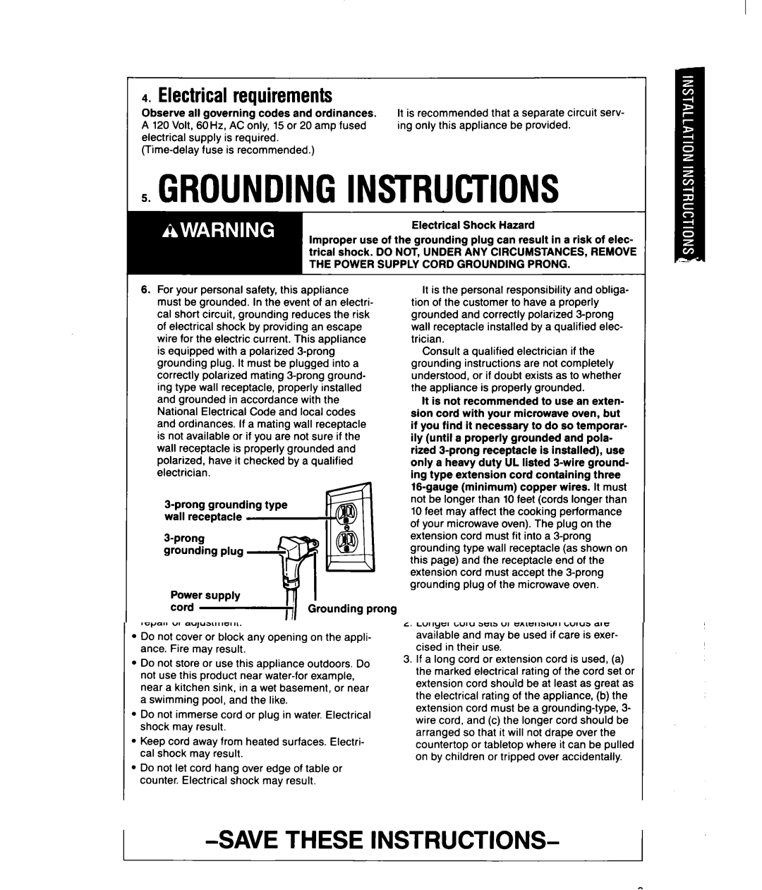 Whirlpool MSI065XY, MSI040XY user manual Electrical requirements, Water, Oven Close Door 