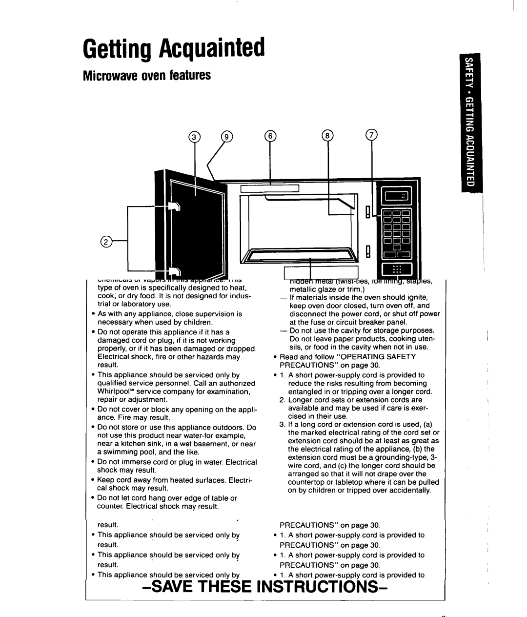 Whirlpool MSI065XY, MSI040XY user manual GettingAcquainted, Microwaveoven features 