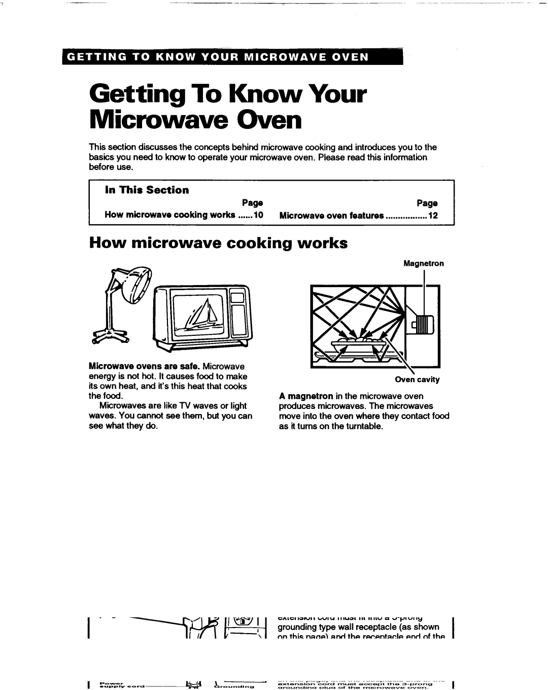 Whirlpool MT0060XB Getting To Know Your Microwave Oven, How microwave cooking works, This Section PagePage 