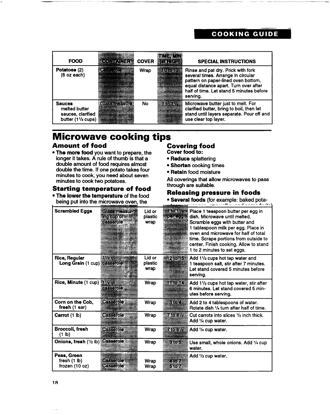 Whirlpool MT0060XB installation instructions Microwave, Tips 