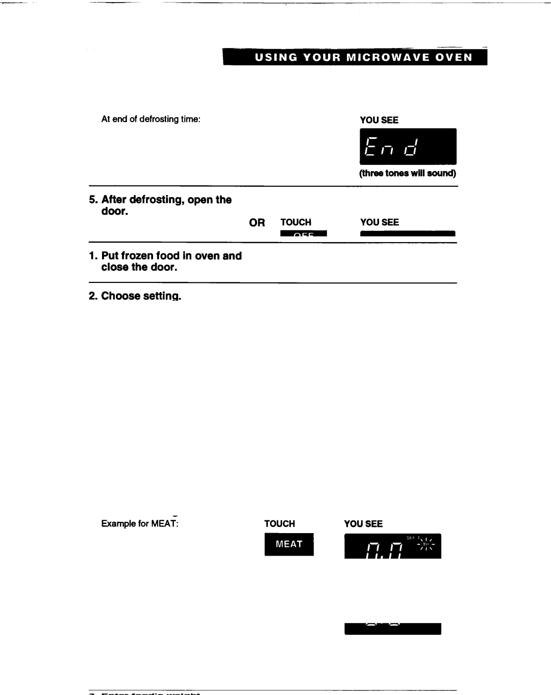 Whirlpool MT1061XB installation instructions After defrosting, open the door 