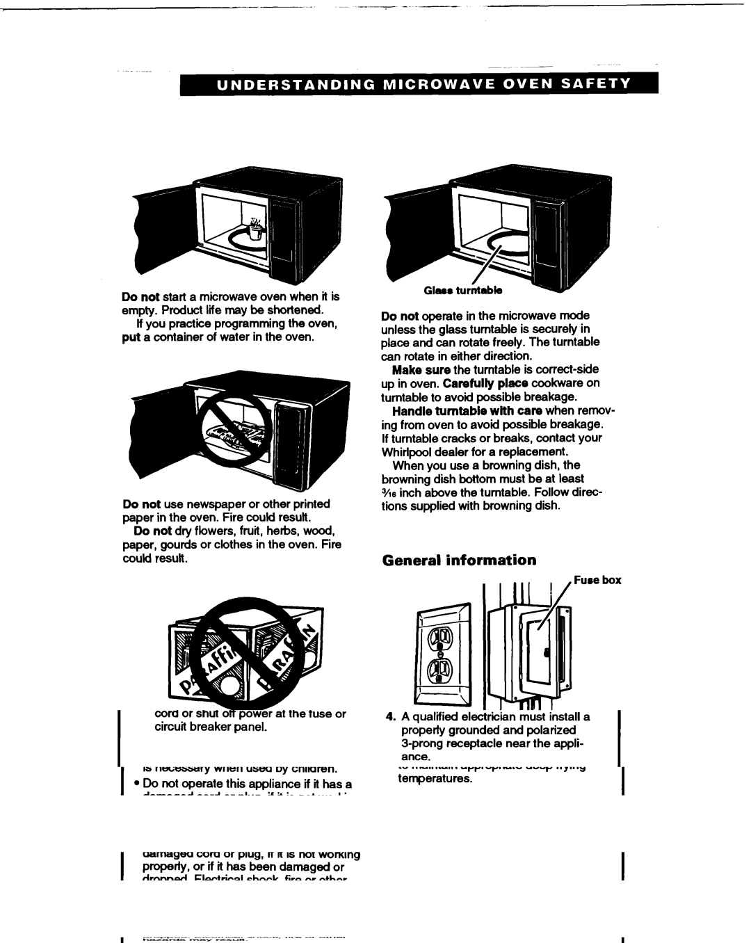 Whirlpool MT1061XB installation instructions General information, Fure box 