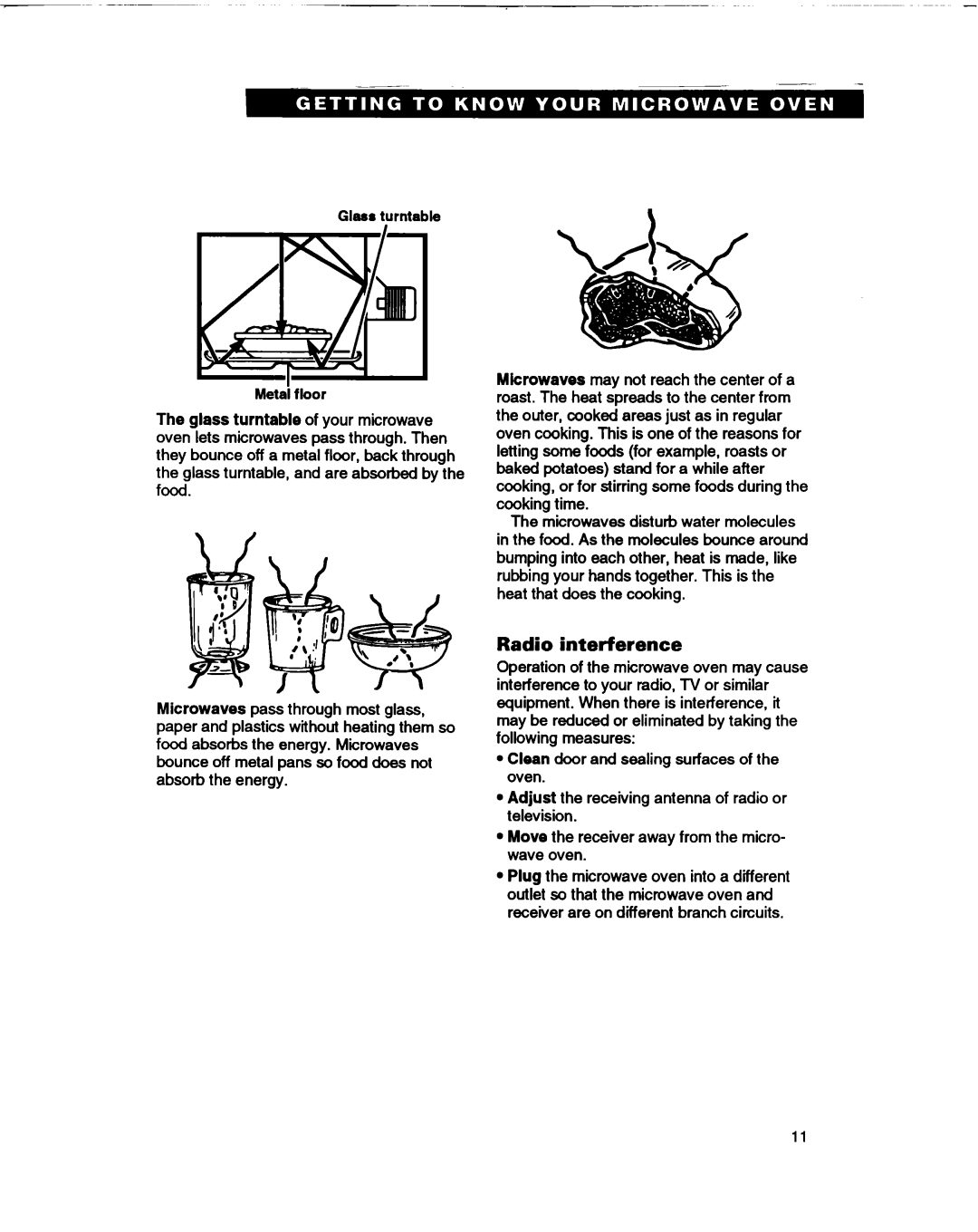 Whirlpool MT1066XB manual Radio interference 