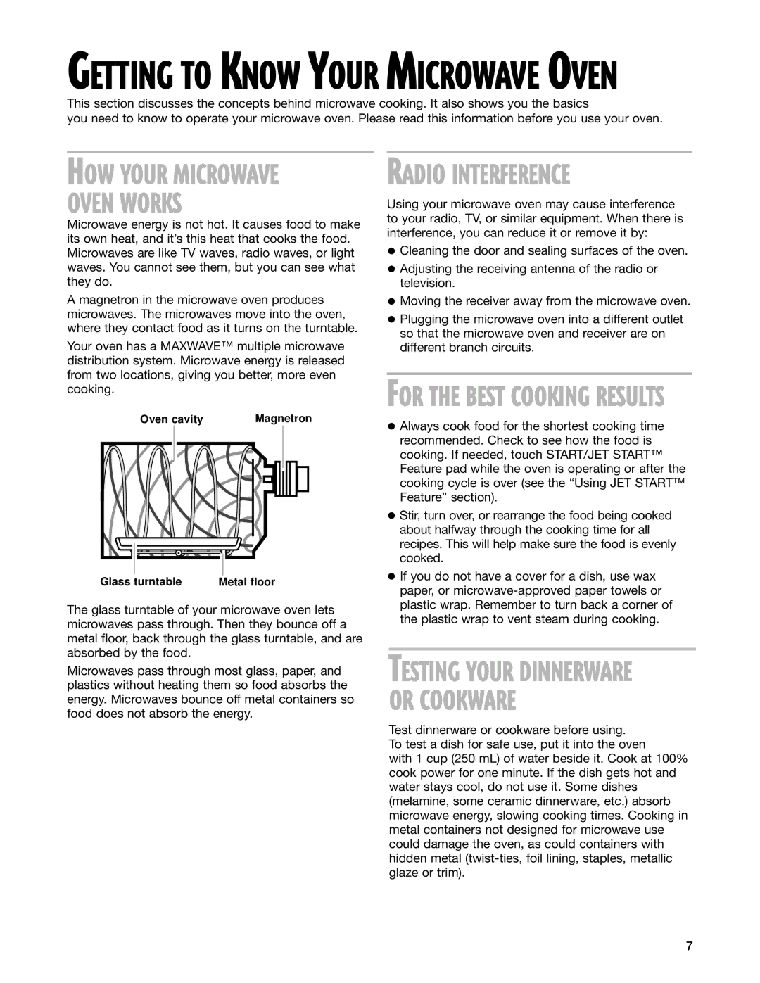 Whirlpool MT1145SL installation instructions Oven Works, Getting to Know Your Microwave Oven 