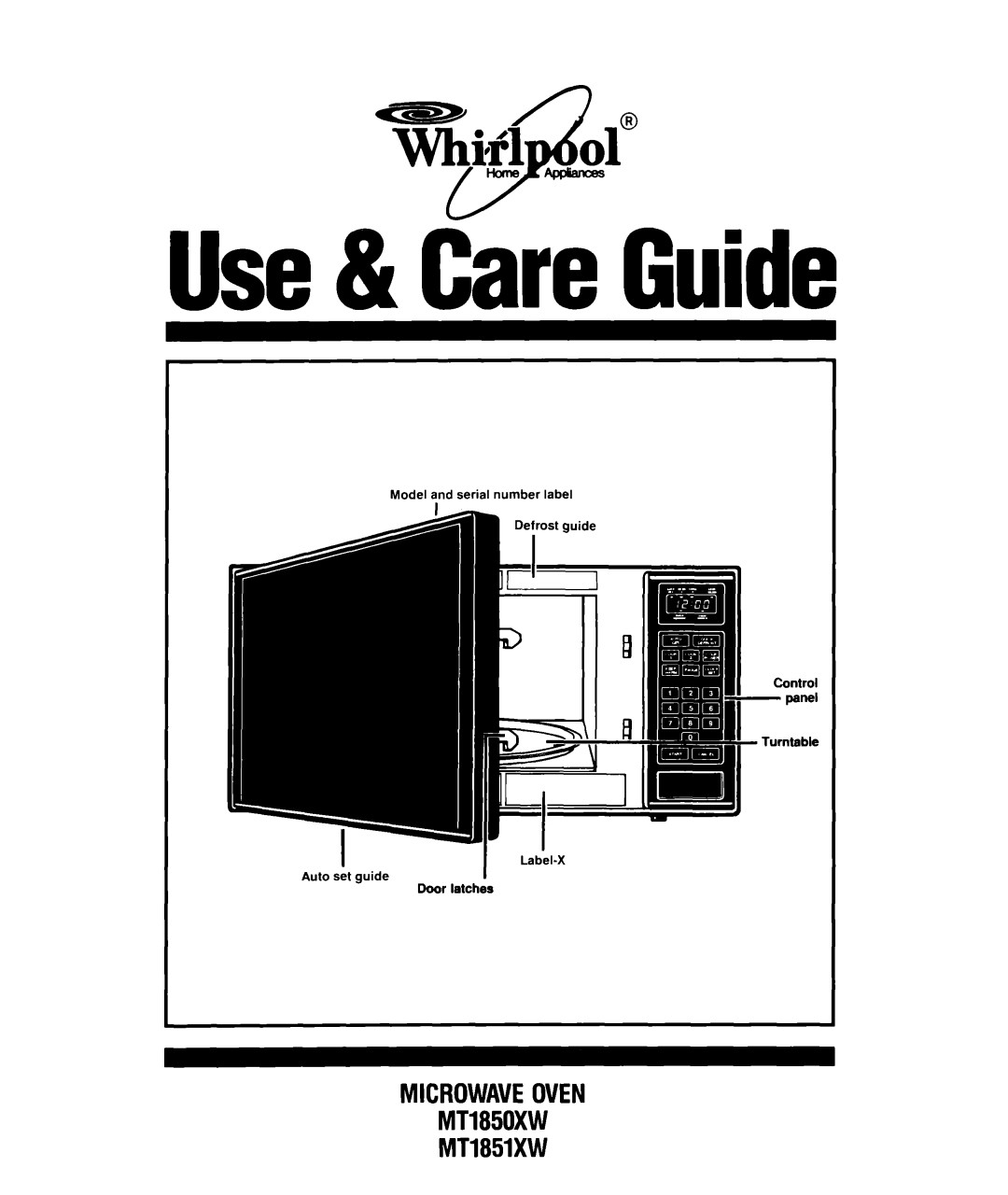 Whirlpool manual Use& CareGuide, MT1850XW MT1851XW 