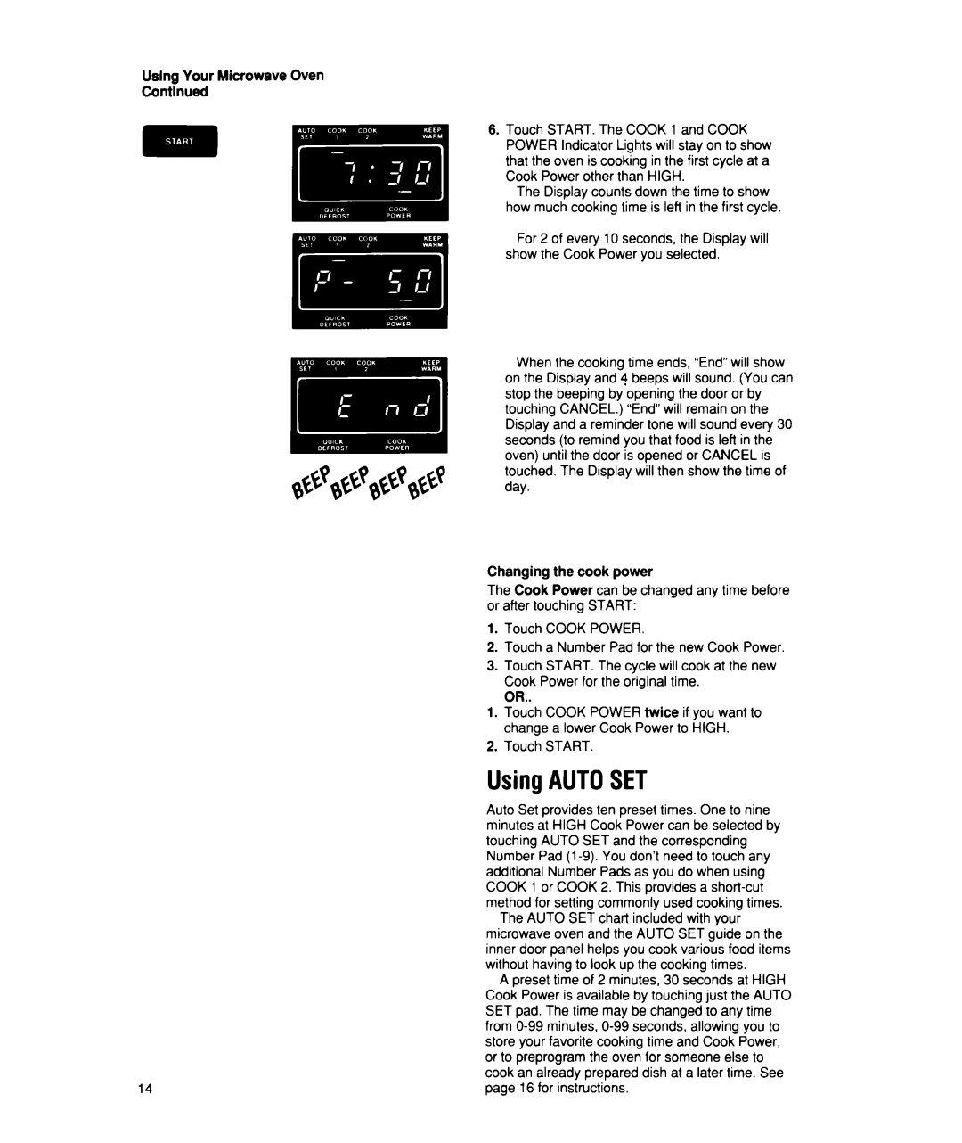 Whirlpool MT1851XW, MT1850XW manual Using Autoset 