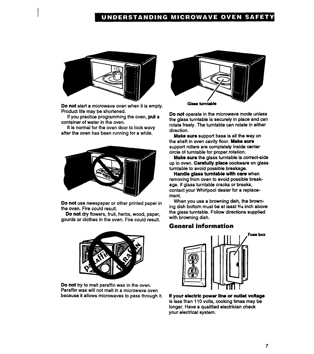 Whirlpool MT3090XAQ/B, MT2070XAB warranty General information 