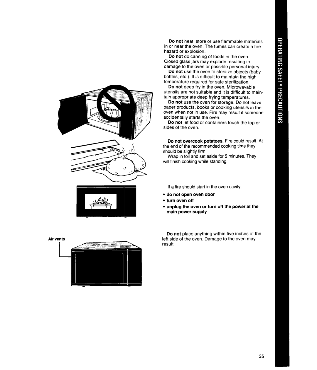 Whirlpool MT2150XW manual If a fire should start in the oven cavity 