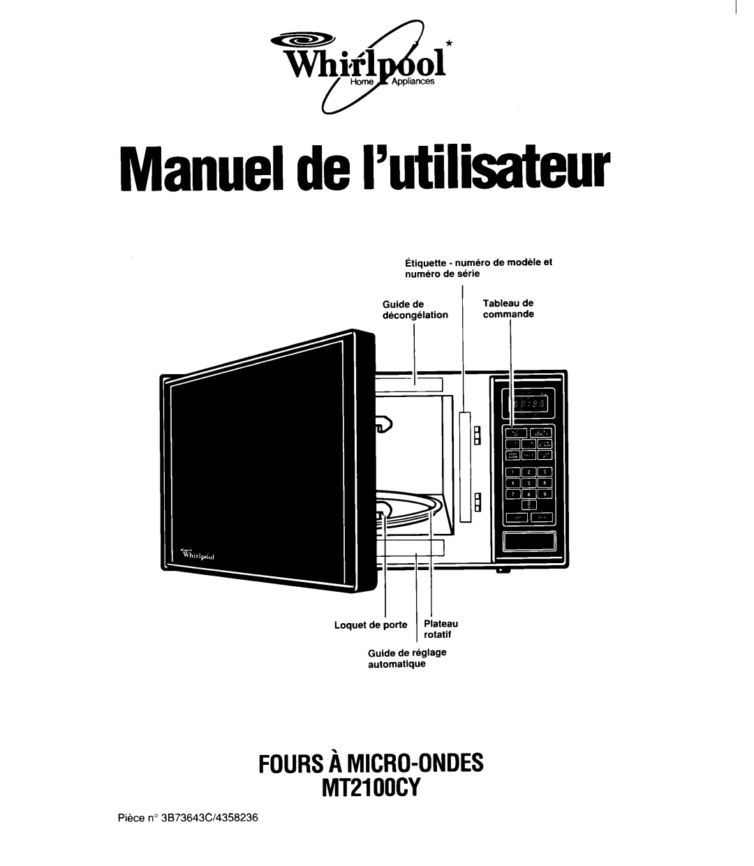 Whirlpool MT21OOCY user manual Lame Appliances, Pike no 3873643Cl4356236 