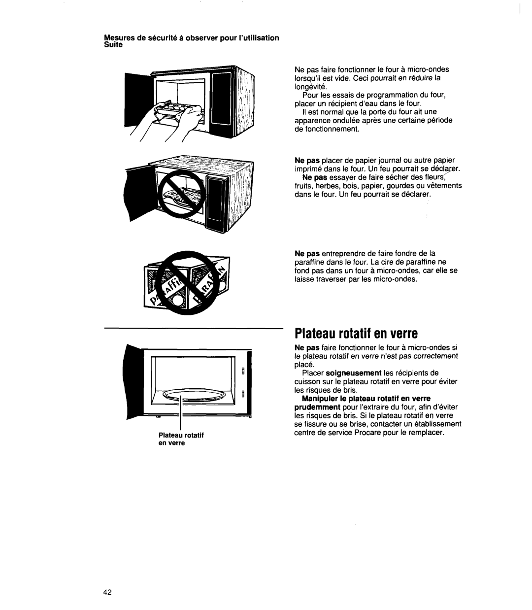 Whirlpool MT21OOCY user manual Plateaurotatif enverre 