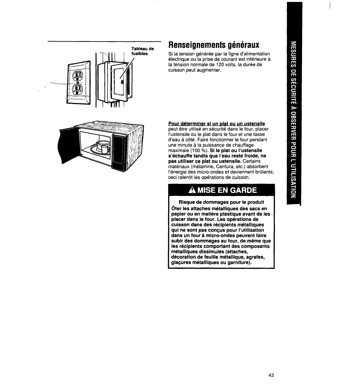 Whirlpool MT21OOCY user manual Renseignementsgbn6raux 