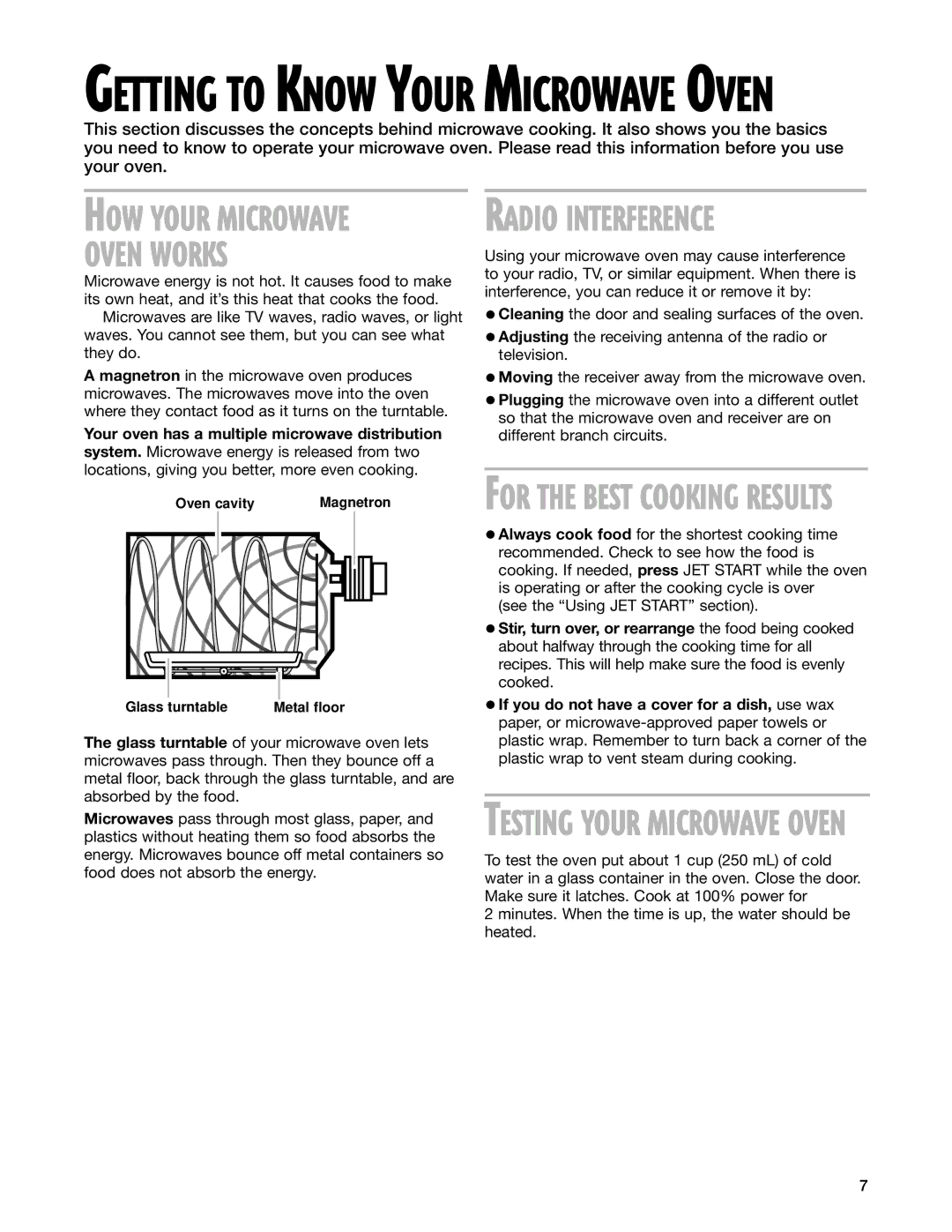 Whirlpool MT3105SH, MT3135SH installation instructions Oven Works, Getting to Know Your Microwave Oven 