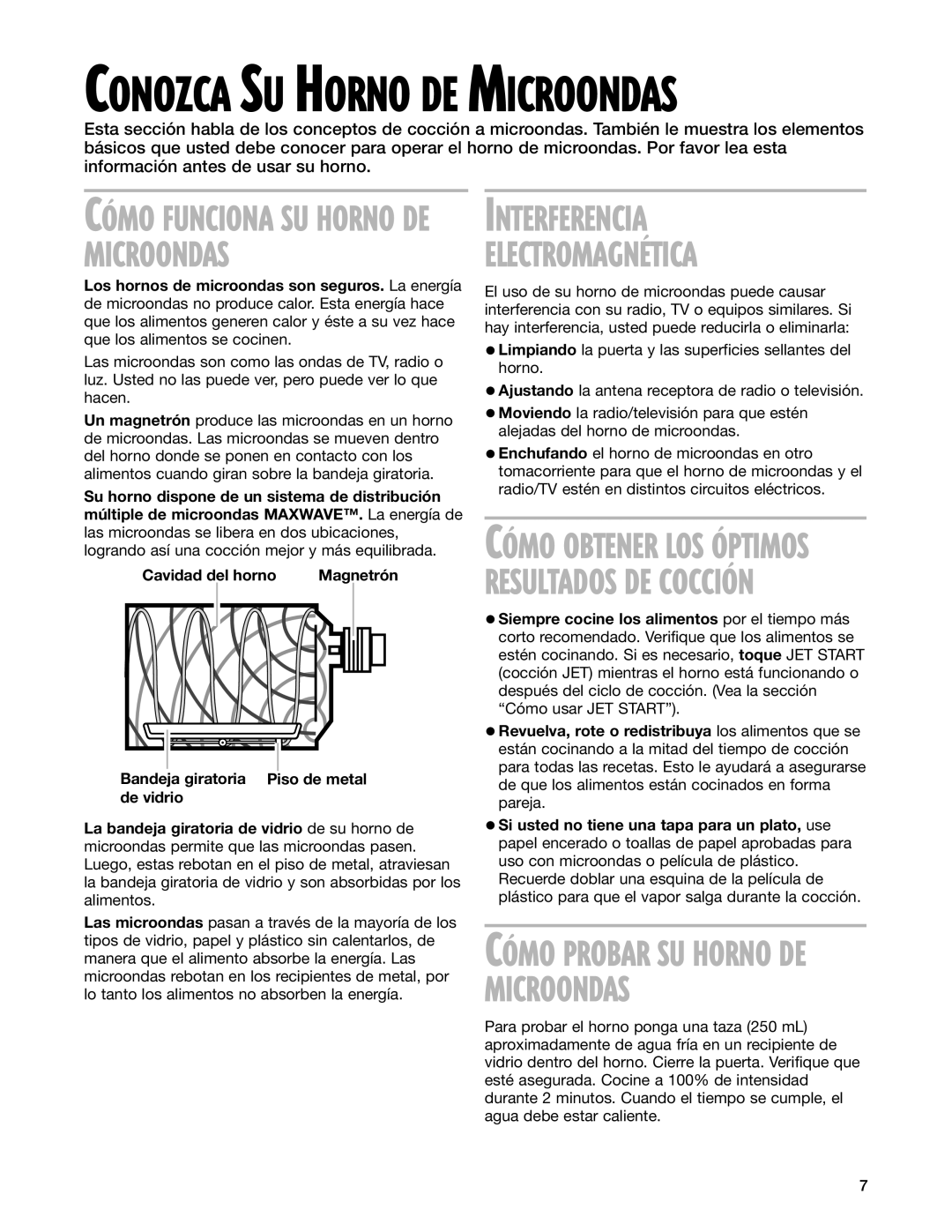 Whirlpool MT3185SH installation instructions Interferencia, CîMO Funciona SU Horno DE Microondas 