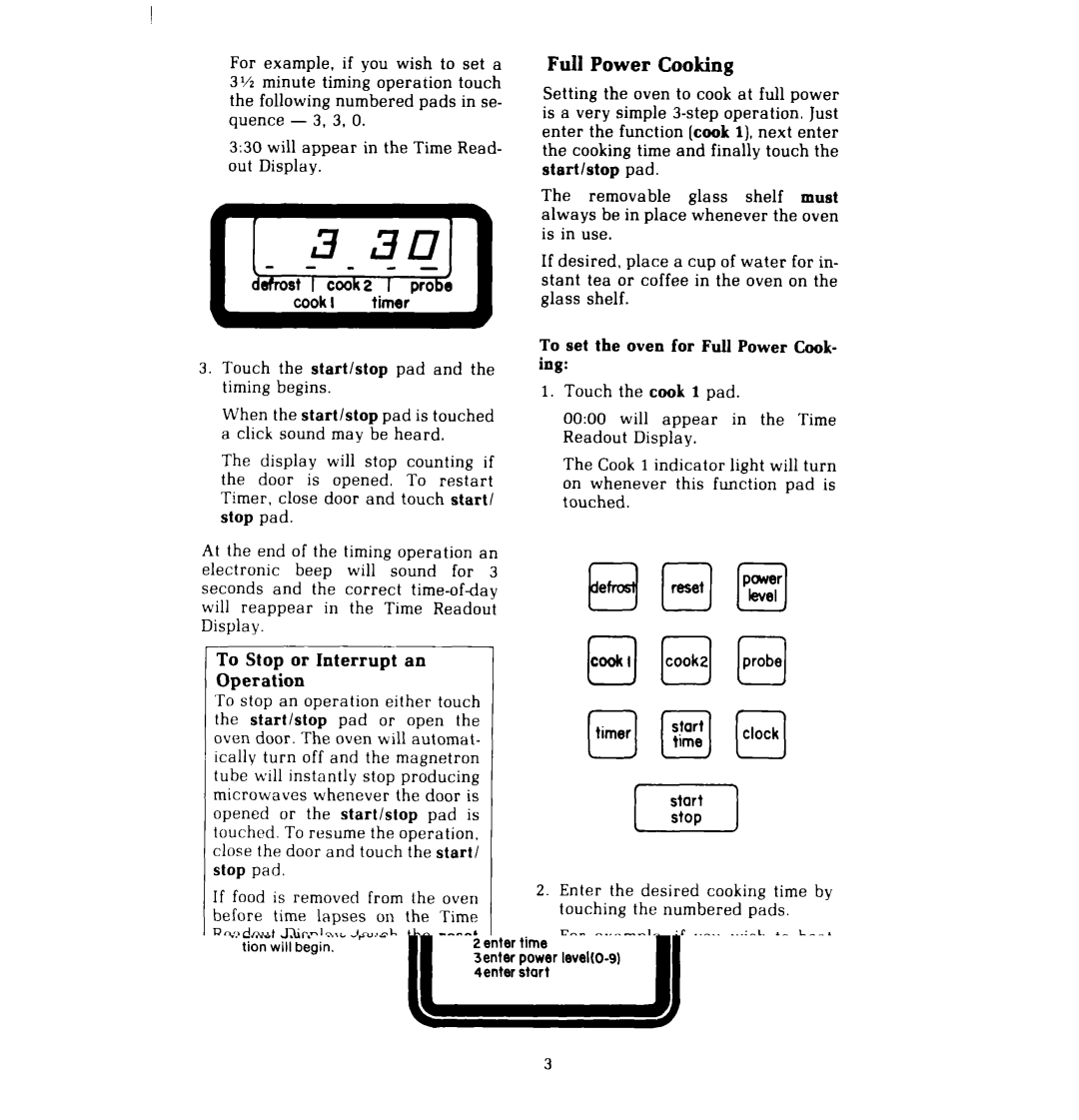 Whirlpool MT4110SP manual Full Power Cooking 