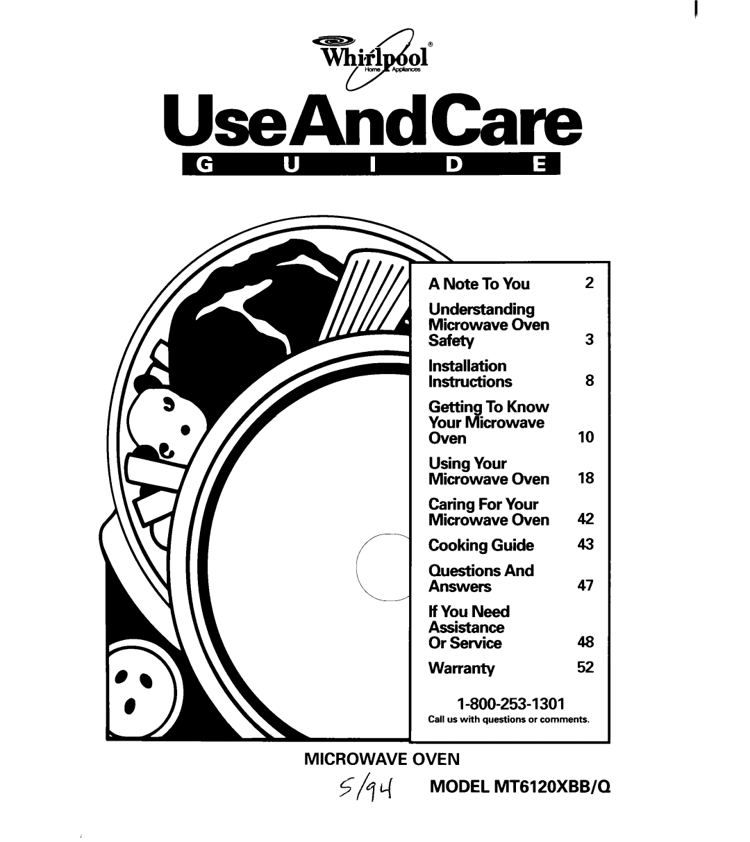 Whirlpool MT6120XBB, MT6120XBQ installation instructions UseAndCare 