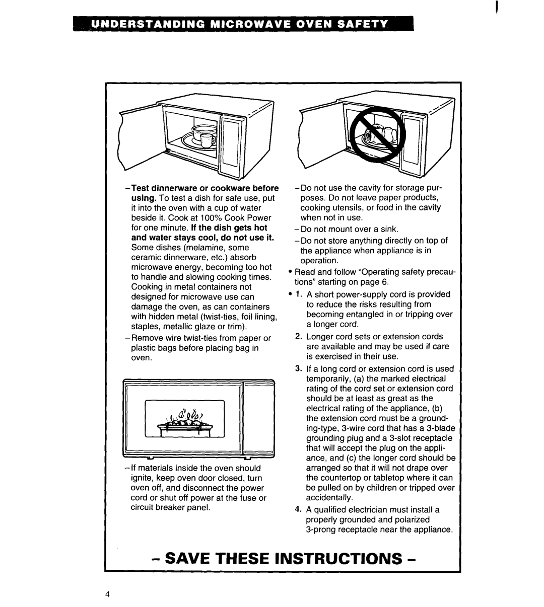 Whirlpool MT6120XBQ, MT6120XBB installation instructions Save These Instructions 
