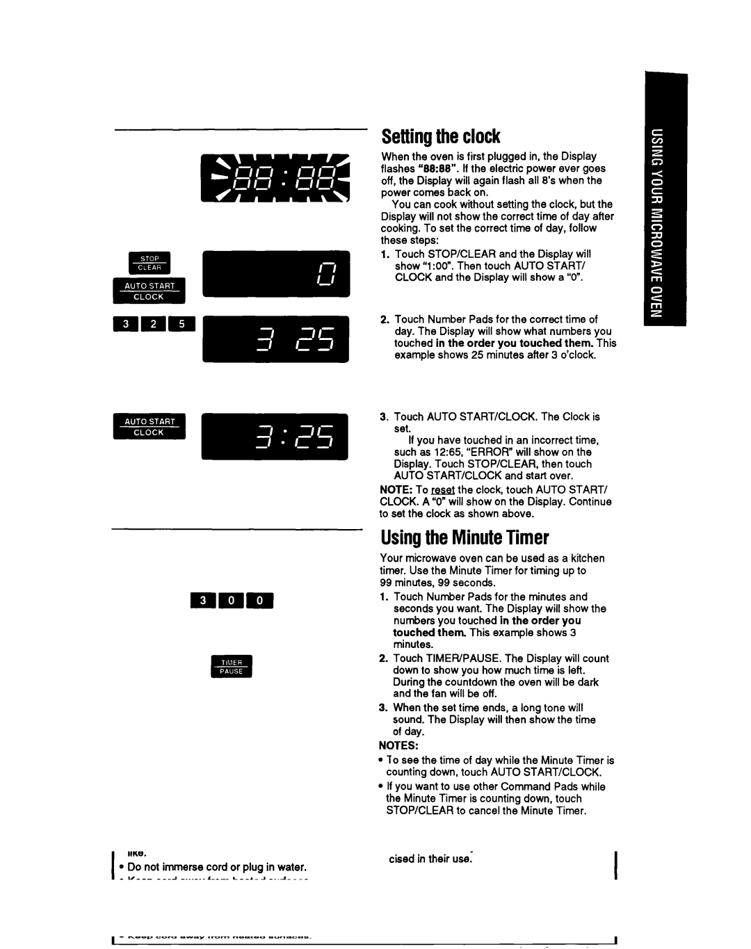 Whirlpool MT69OOXW, MT6120XY, MT6901XW manual Settingtheclock, UsingtheMinuteTimer, Touch Auto START/CLOCK. The Clock is set 