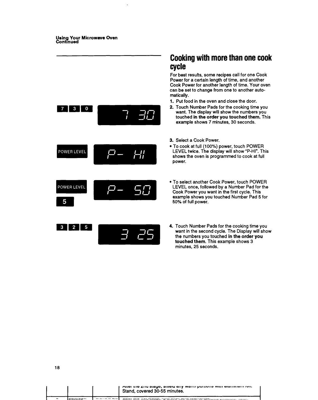 Whirlpool MT6120XY, MT6901XW, MT69OOXW manual Cookingwith morethanonecook cycle 