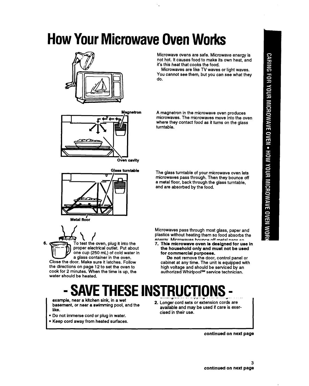 Whirlpool MT6120XY, MT6901XW, MT69OOXW manual HowYourMicrowaveOvenWorks 