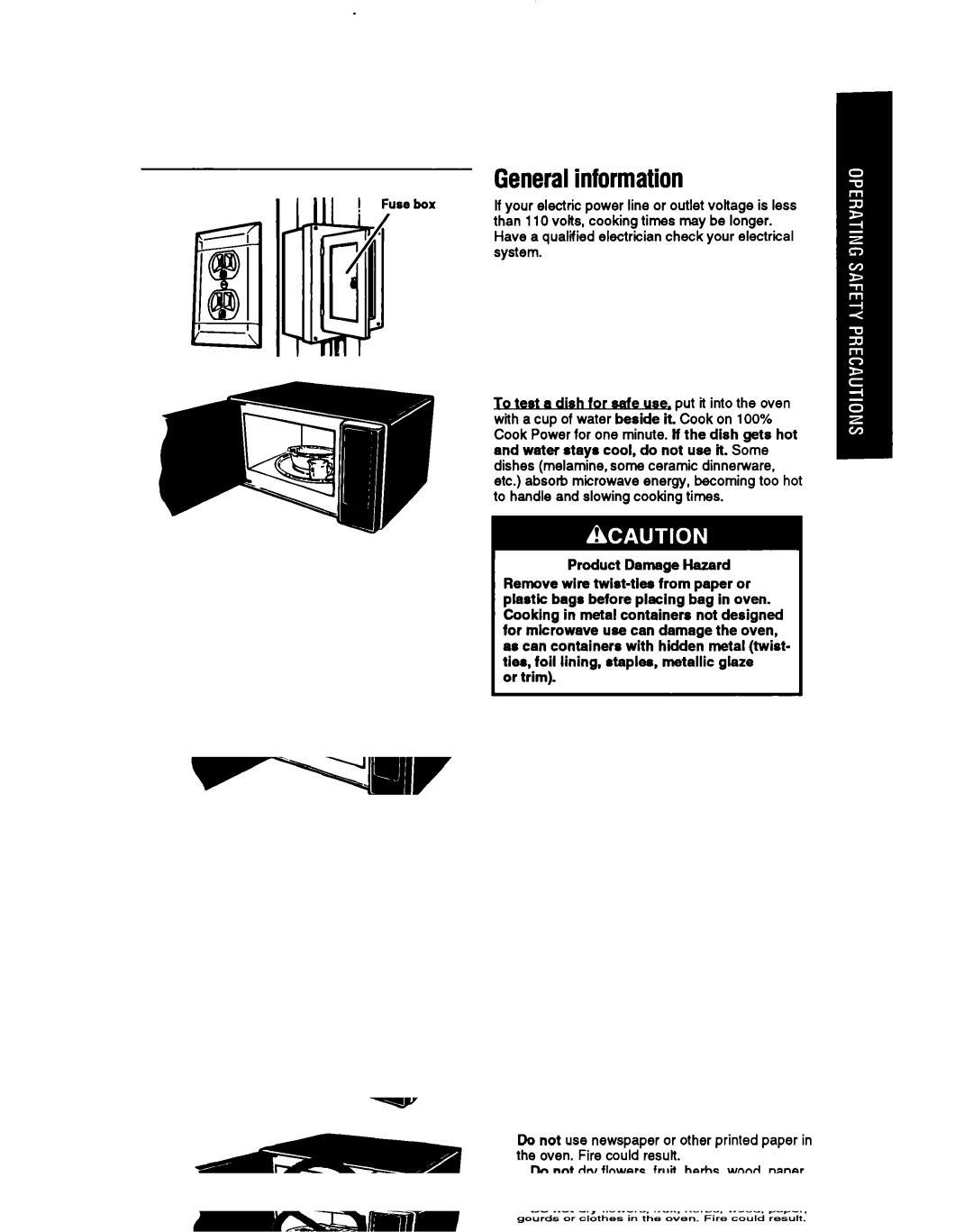 Whirlpool MT6901XW, MT6120XY, MT69OOXW manual Generalinformation 