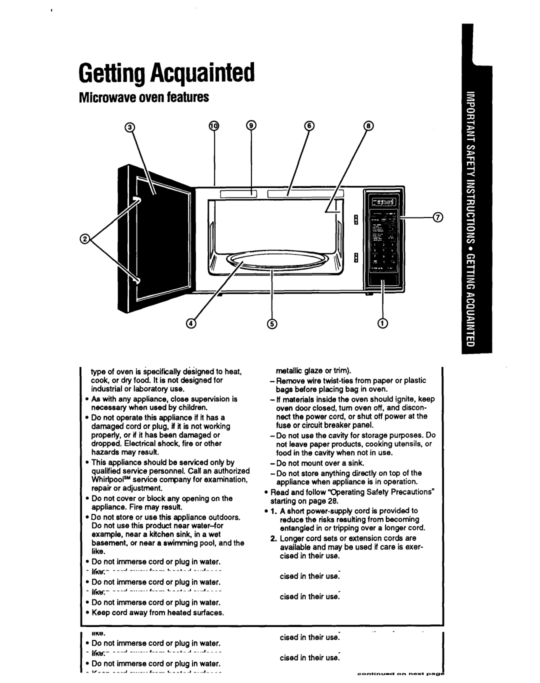 Whirlpool MT69OOXW, MT6120XY, MT6901XW manual GettingAcquainted, Microwaveovenfeatures, Under turntable 