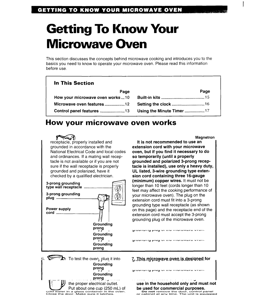 Whirlpool MT6125XBB/Q Getting To Know Your Microwave Oven, How your microwave oven works, This Section 