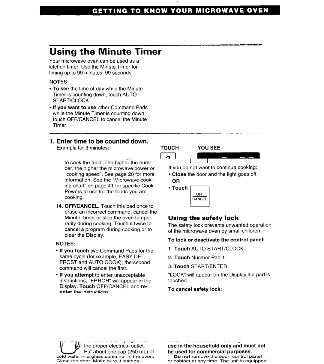 Whirlpool MT6125XBB/Q installation instructions Using the Minute Timer, Enter time to be counted down, Start countdown 