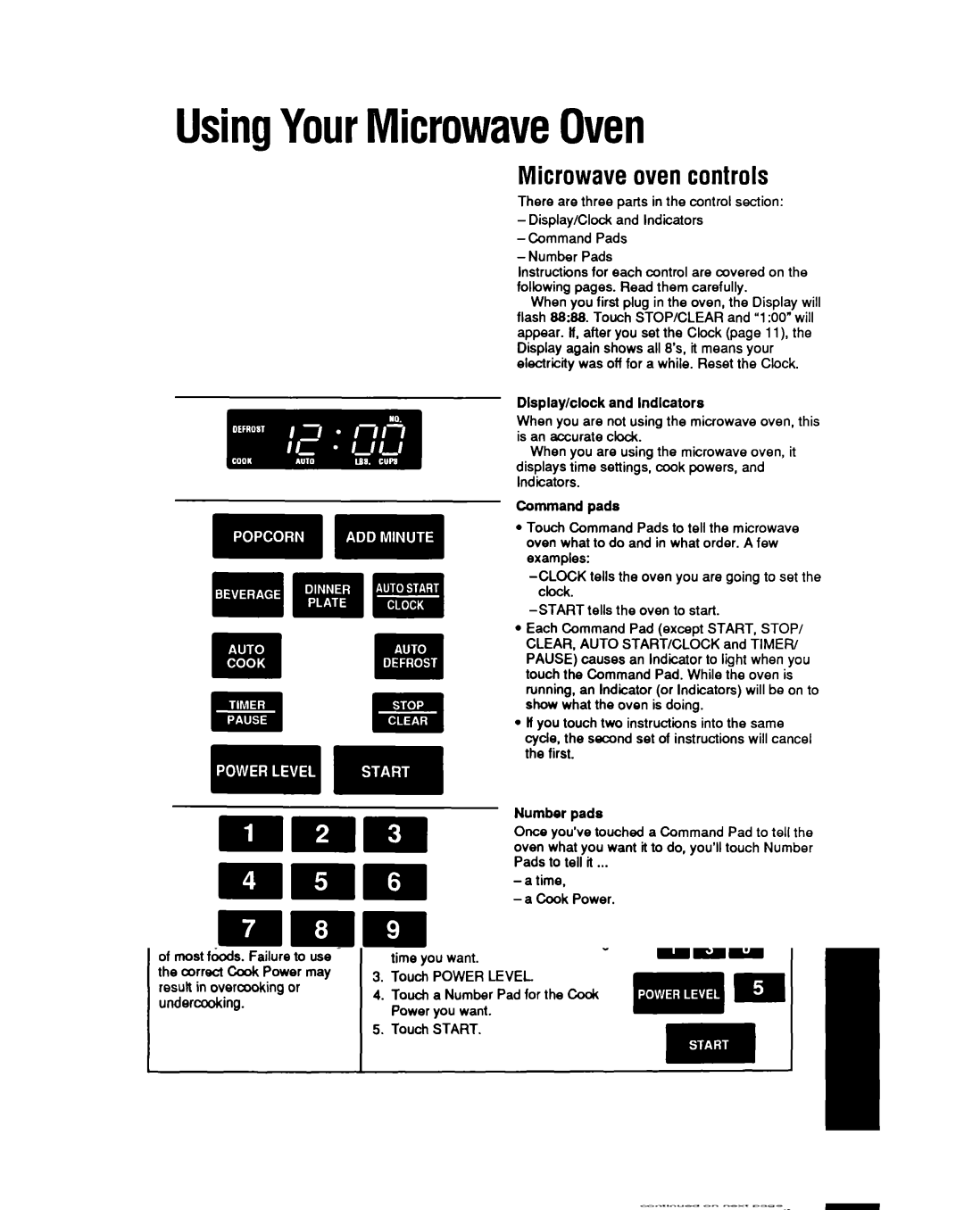 Whirlpool MT6900XW manual UsingYourMicrowaveOven, Microwaveovencontrols 