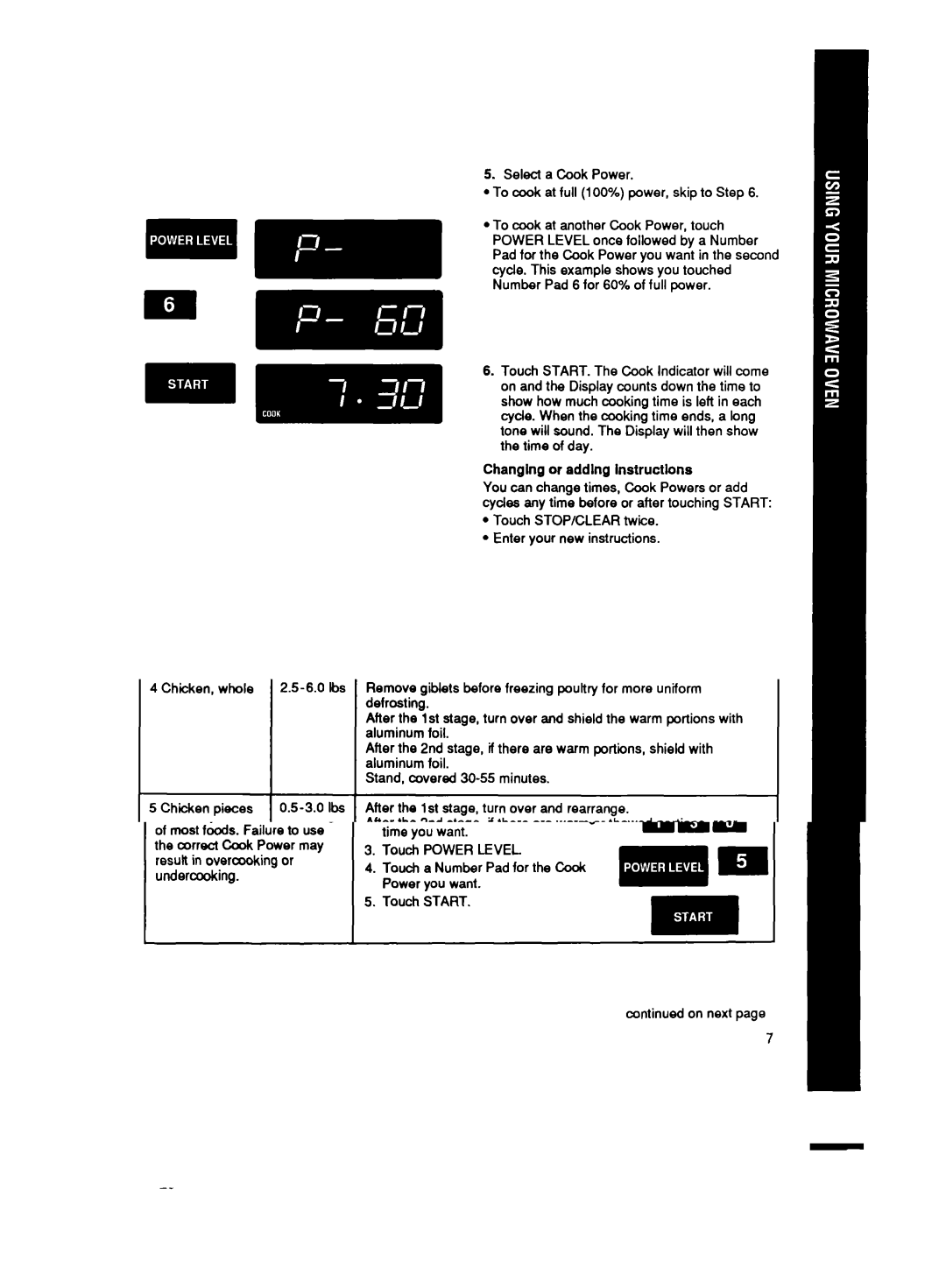 Whirlpool MT6900XW manual Changlng or addlng lnstructlons 